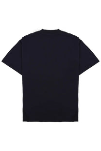 Black short-sleeved crew neck t-shirt in cotton from closed mens shirt classic collection in blue product line