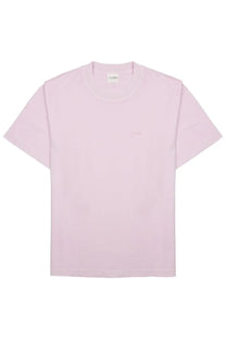 Closed men’s shirt con blue soft pink minimalist crewneck t-shirt with subtle embroidered logo and brand tag at neckline