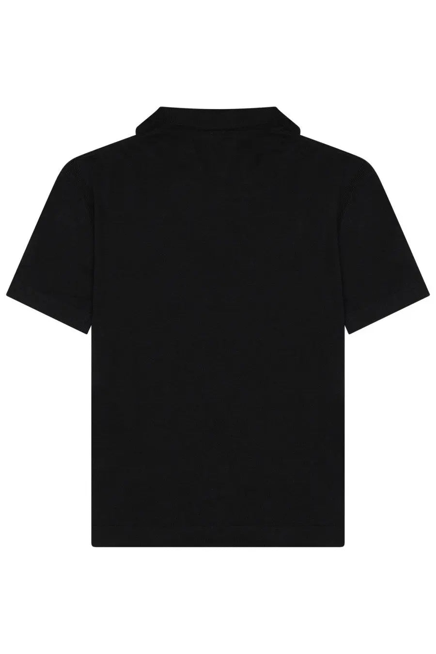 Closed men short sleeved polo shirt black with classic collar solid color design for casual wear