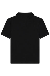 Closed men short sleeved polo shirt black with classic collar solid color design for casual wear