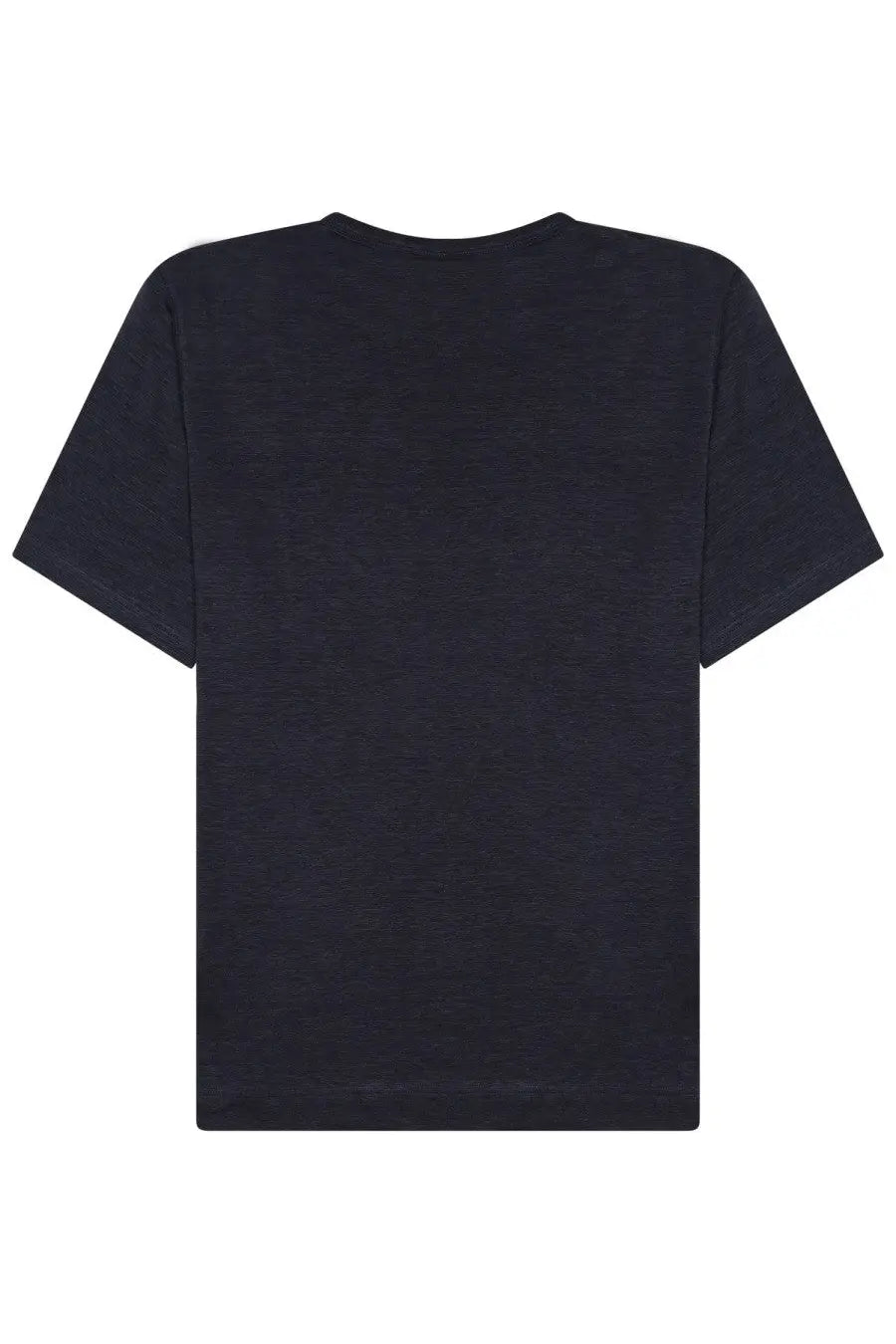 Black short sleeved t-shirt with subtle textured fabric featured in closed mens short sleeved shirt blue product line