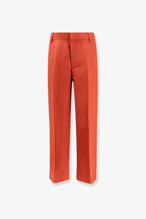Closed women’s Jurdy cotton and linen trousers in crisp orange with a straight-leg tailored fit