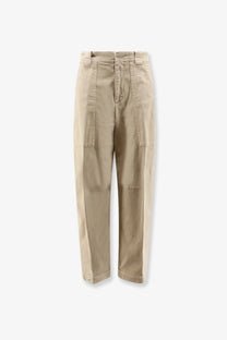 Closed women’s Rhannon cotton trousers beige relaxed fit cargo pants with multiple pockets and rolled cuffs