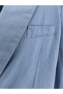 Light blue Closed women’s virgin wool blend blazer with textured woven pattern and neatly stitched flap pocket