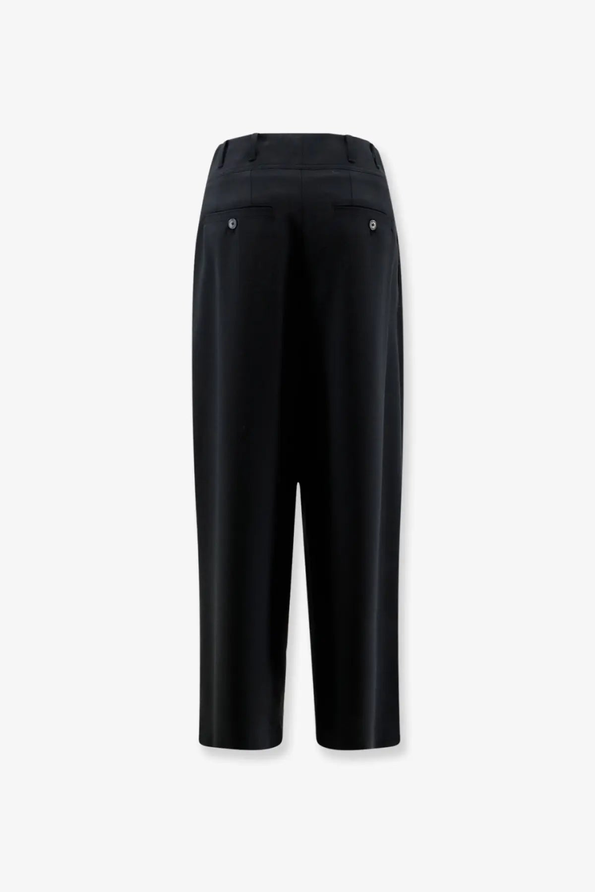 Black tailored wool blend trousers with sleek straight-leg cut and subtle back pleats by Closed women’s Wenda