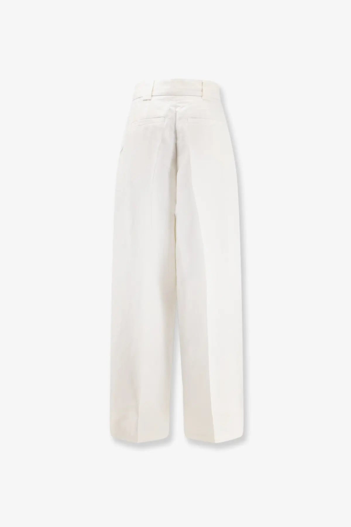Cream-colored wide-leg linen and viscose trousers with subtle waist pleats from closed womens wendlyn collection