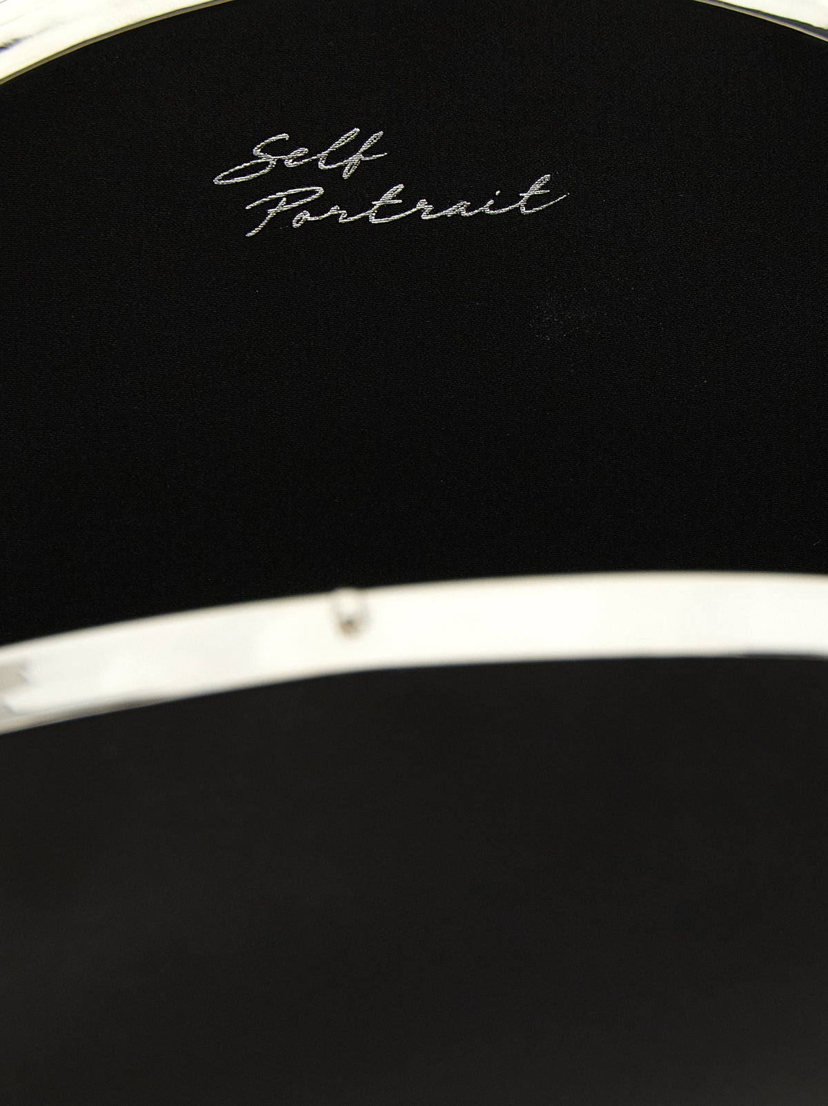 self-portrait Women's Oval Satin Clutch Bag Black