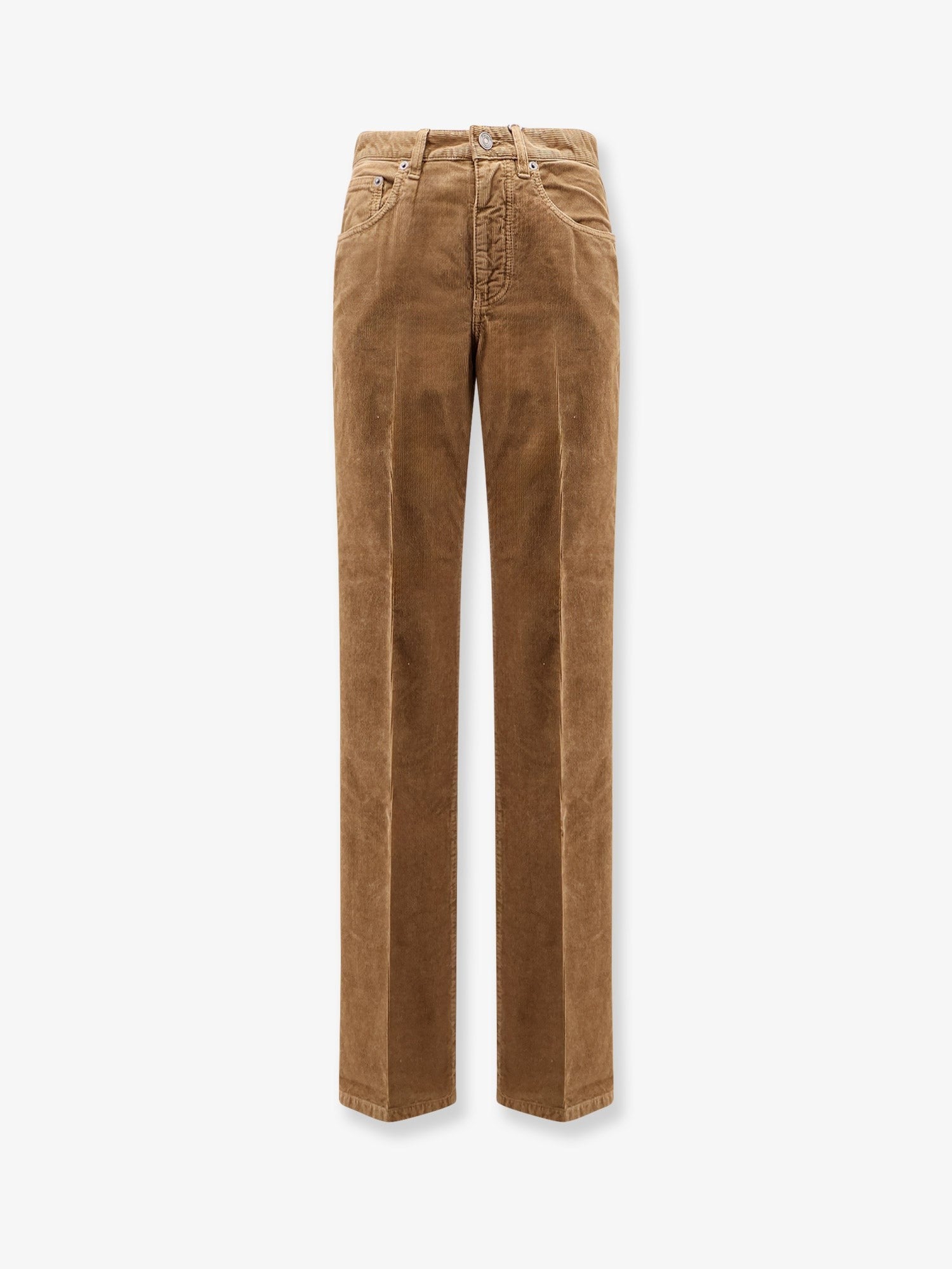 Saint Laurent Women's Clyde Corduroy Trousers Beige