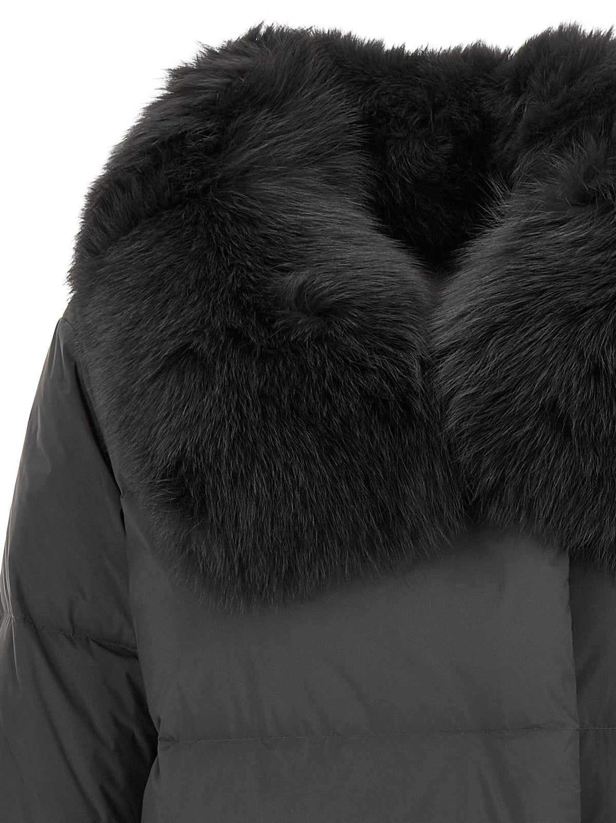 Yves Salomon Army Coat Black