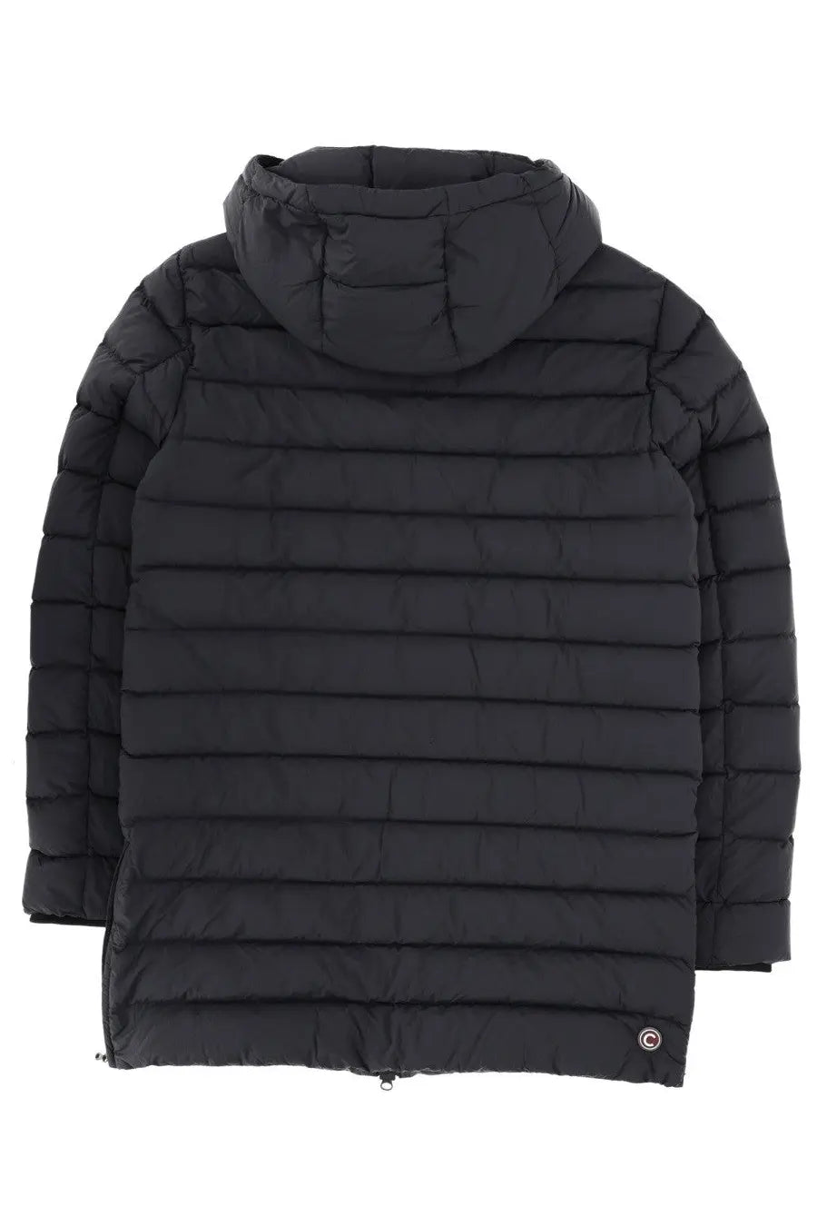 Colmar men’s black quilted puffer jacket with hood featuring subtle stitching water repellent down jacket