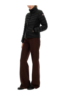 Colmar women’s black quilted down jacket with high collar and subtle logo on the shoulder