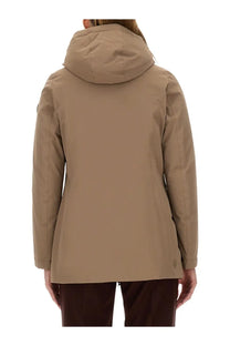 Beige colmar women’s down jacket brown with hood made of sleek water-resistant fabric and subtle seam detailing