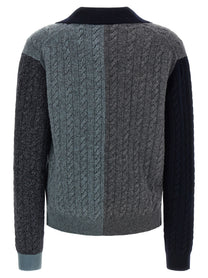Ferragamo Color Block Braid Sweater Gold, view 2