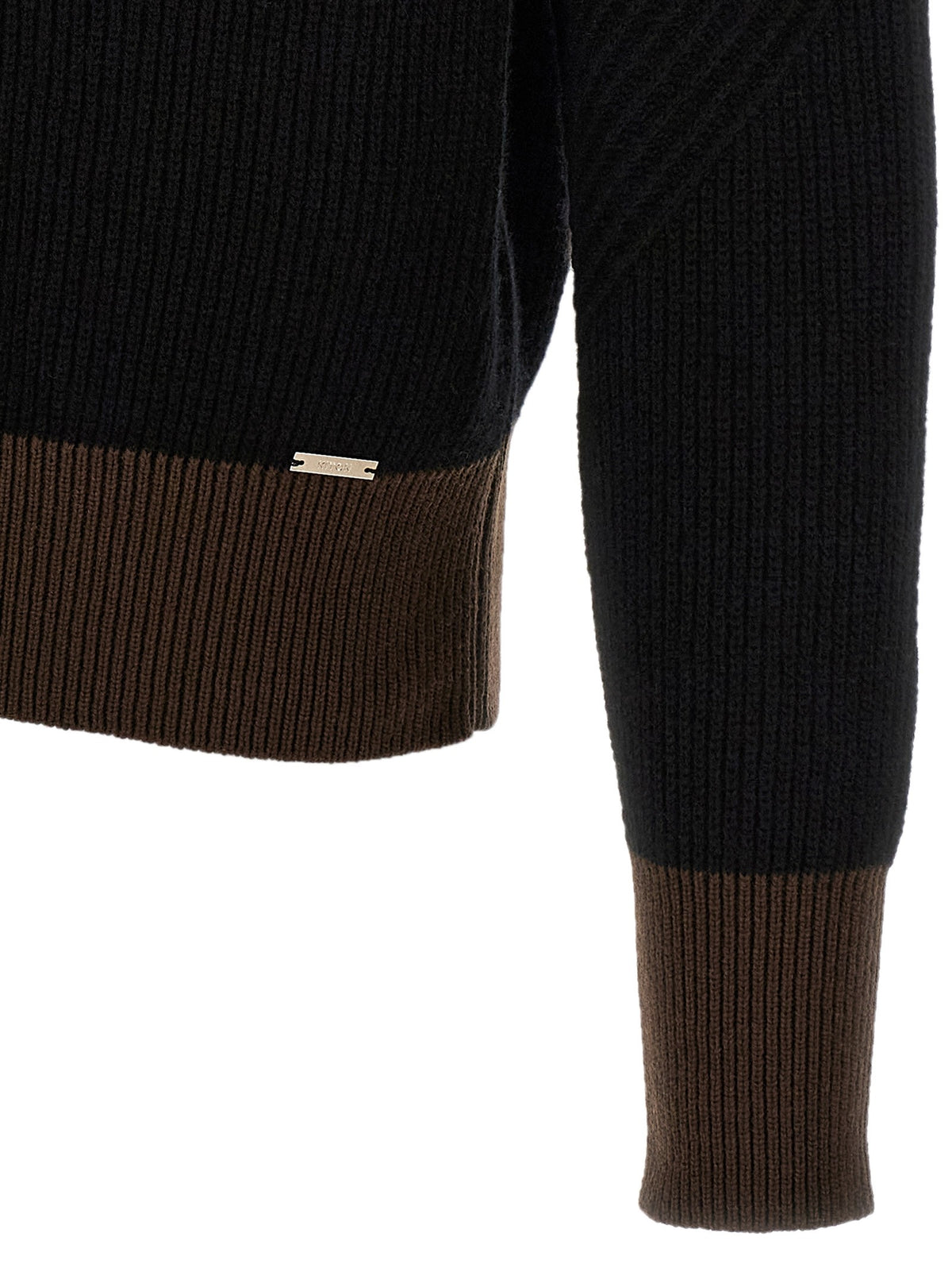 Kiton Color Block Sweater Black