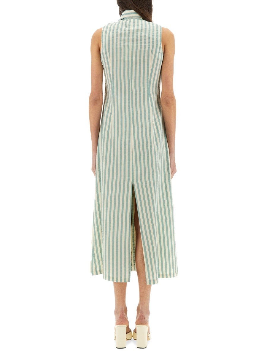 Alysi Women's Colorful Stripes Chemisier Dress Green