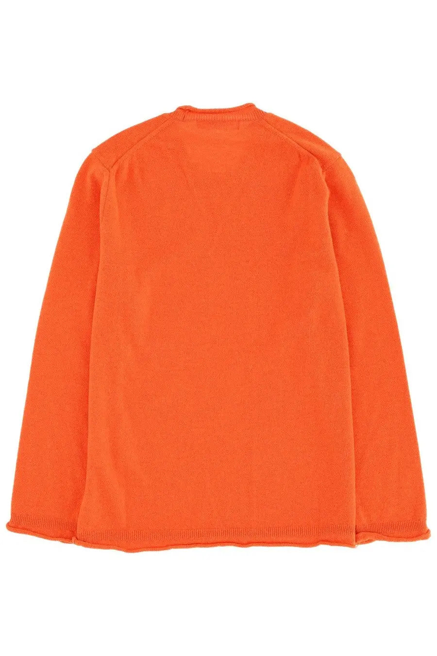 Comme des garcons shirt men’s choker orange bright orange long-sleeved knit sweater with ribbed cuffs and hem