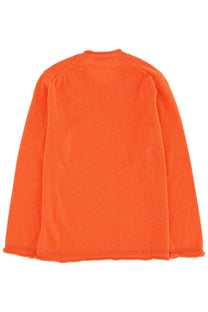 Comme des garcons shirt men’s choker orange bright orange long-sleeved knit sweater with ribbed cuffs and hem