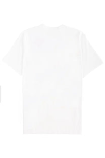White cotton comme des garcons shirt men’s t-shirt with a simple minimalist design