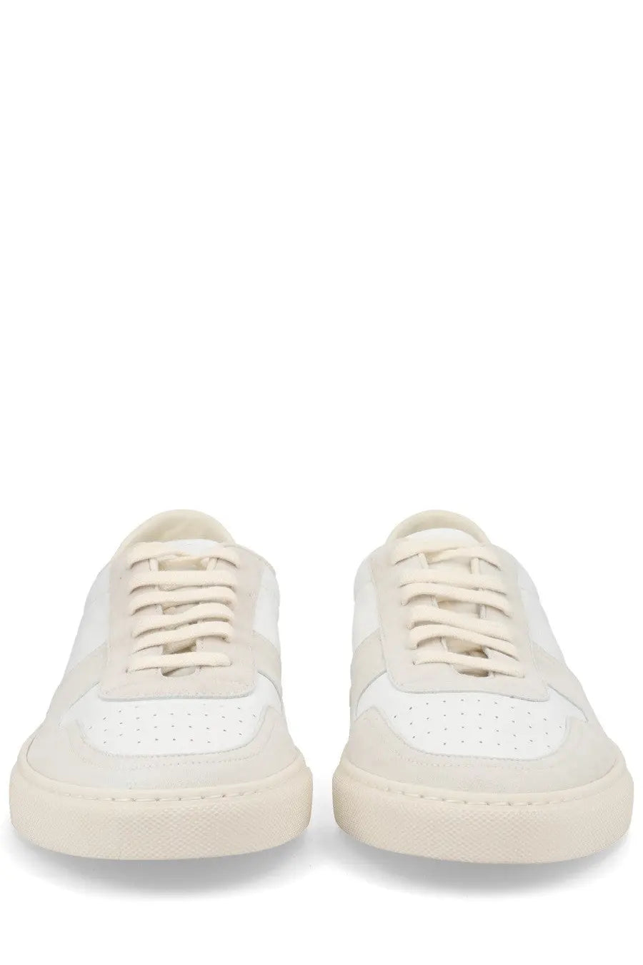 Common projects men’s sneaker bball white low-top cream suede leather with perforated toe panels
