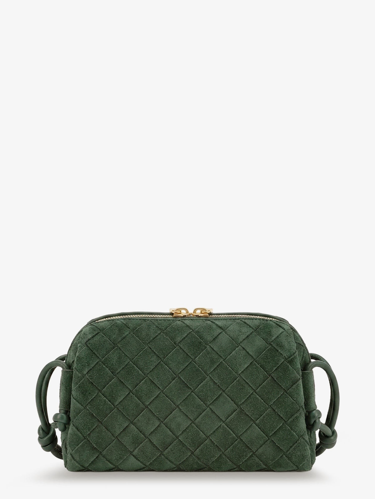 Bottega Veneta Women's Concert Pochette Suede Crossbody Bag Green