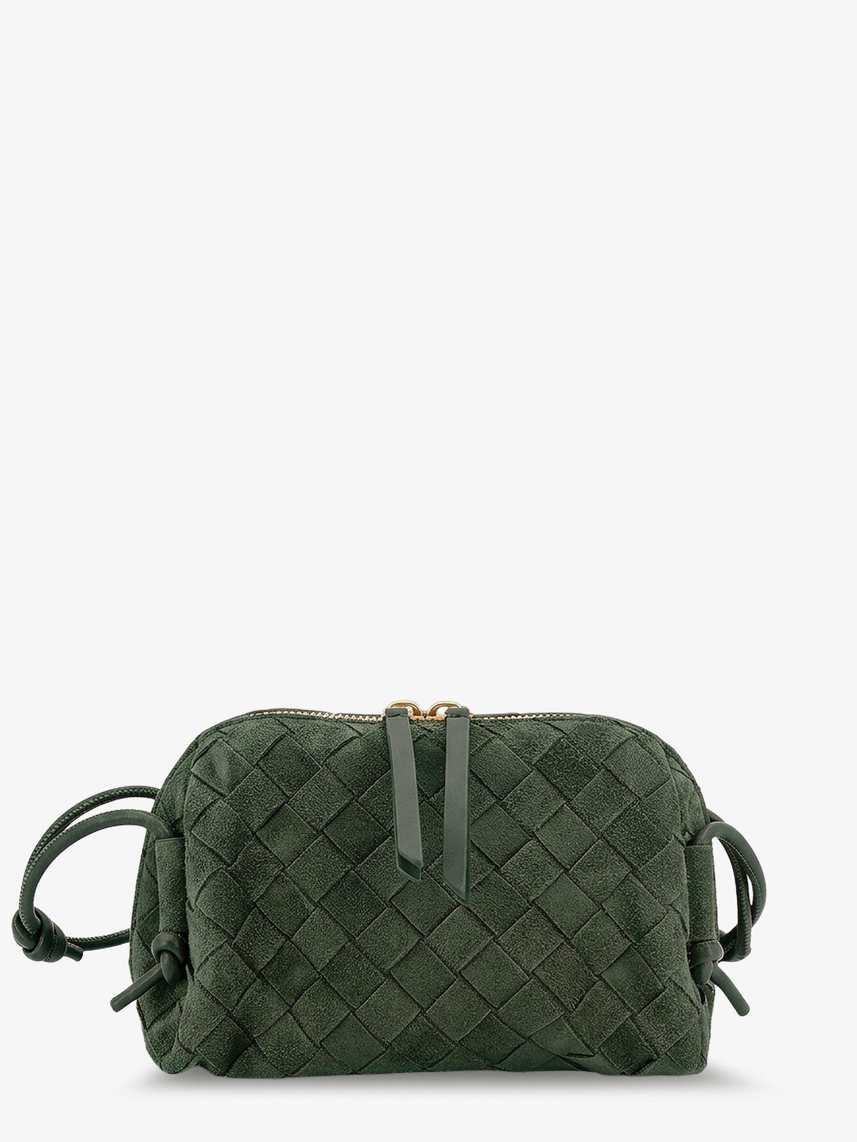 Bottega Veneta Women's Concert Pochette Suede Crossbody Bag Green