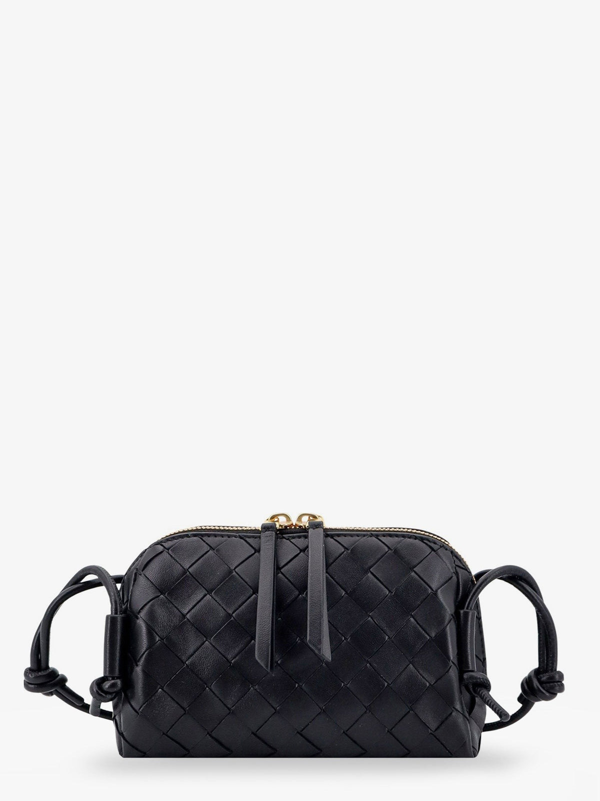 Bottega Veneta Women's Concert Pouch Leather Crossbody Bag Black