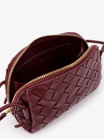 Bottega Veneta Women's Concert Pouch Leather Shoulder Bag Red