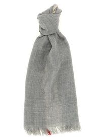 Brunello Cucinelli Contrast Border Scarf Grey