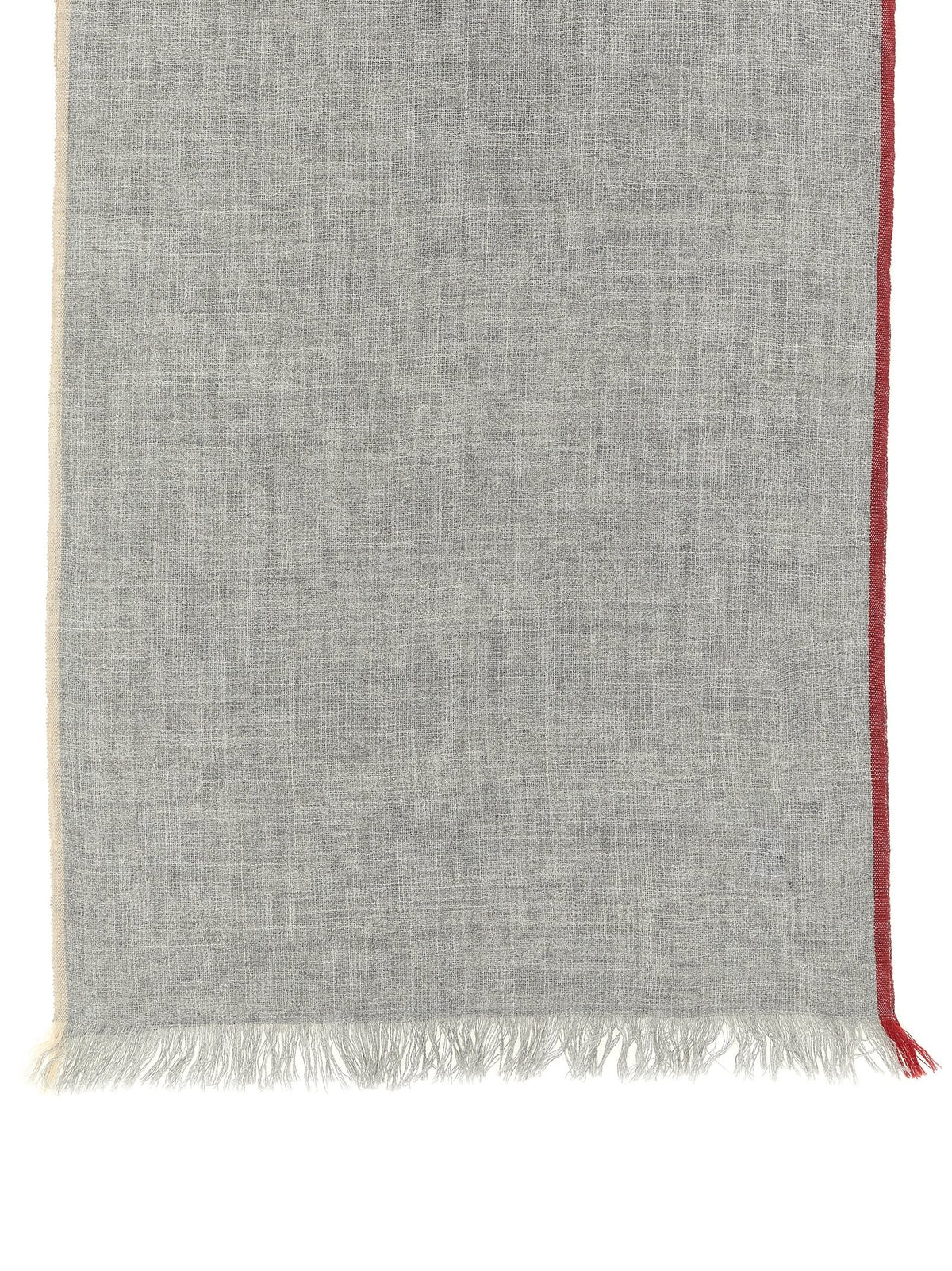 Brunello Cucinelli Contrast Border Scarf Grey