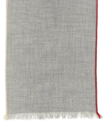 Brunello Cucinelli Contrast Border Scarf Grey