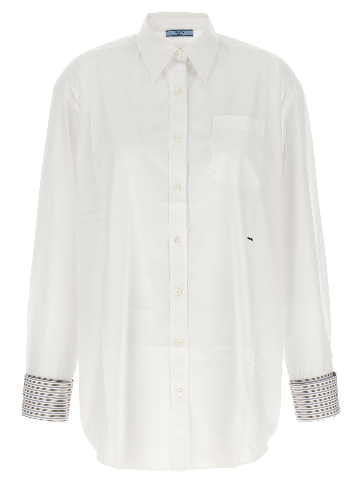 PRADA Contrast Cuffs Shirt White