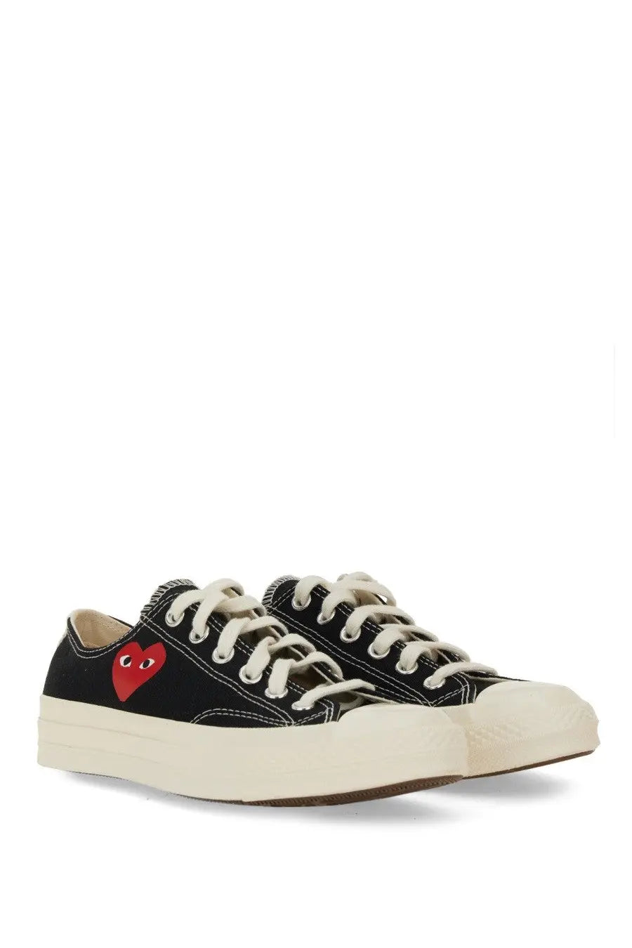 Converse men’s chuck taylor sneaker black canvas with red heart logo cream laces and rubber sole