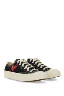 Converse men’s chuck taylor sneaker black canvas with red heart logo cream laces and rubber sole