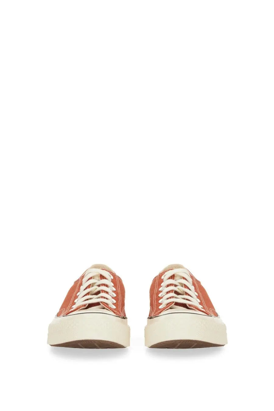 Converse unisex chuck ox sneaker red coral canvas low-top with cream laces and white rubber sole
