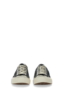 Converse unisex chuck sneaker black canvas low-top with cream laces and matching rubber sole