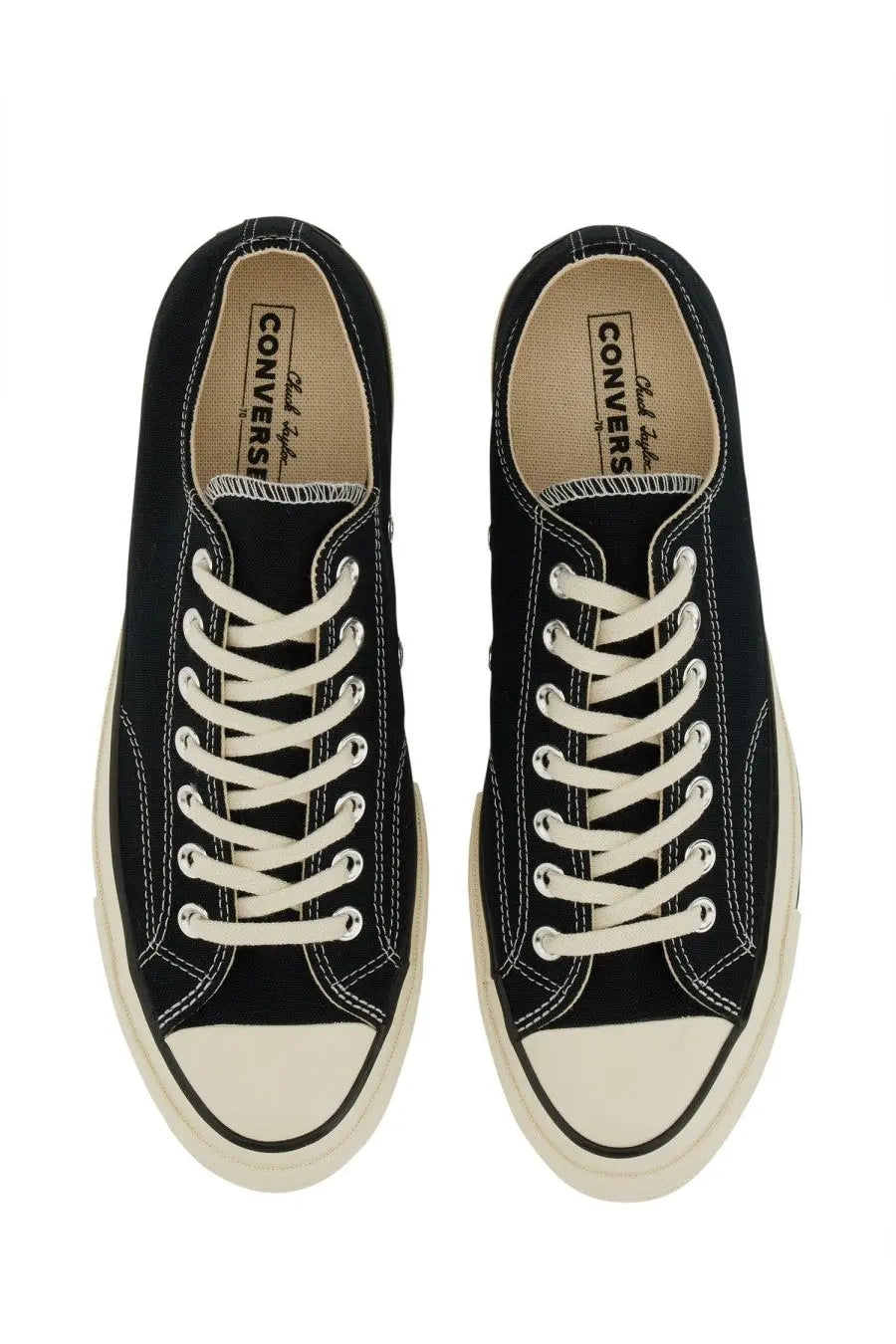Converse unisex chuck sneaker black black canvas with white laces rubber toe cap and sole