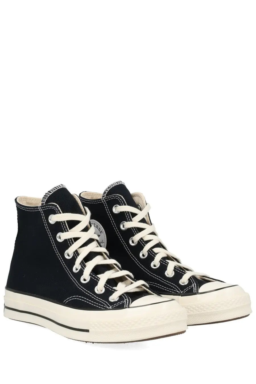 Converse unisex chuck sneaker black high-top canvas sneaker with white laces and classic rubber sole