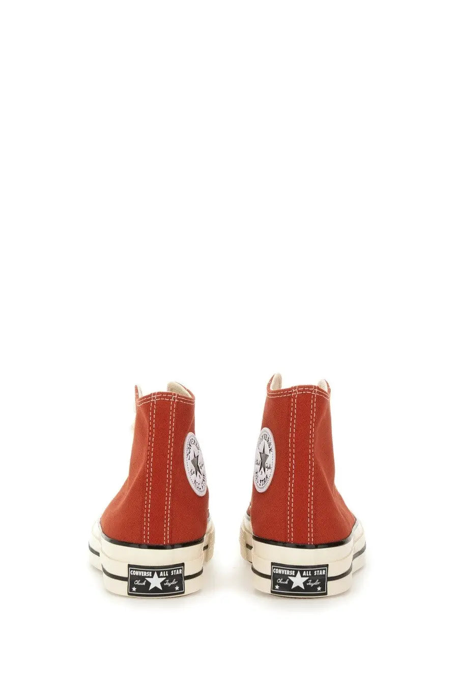 Converse unisex chuck vintage sneaker red with red canvas high-top, white rubber soles, and black star logo patches
