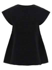 ISSEY MIYAKE Corrugated Knit Dress Black