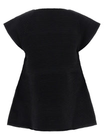 ISSEY MIYAKE Corrugated Knit Dress Black