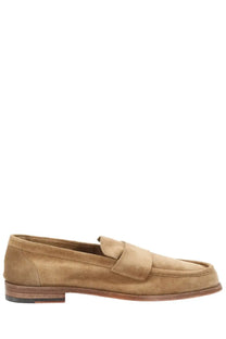 Corvari men’s loafers beige tan suede loafer with soft textured finish and low-profile wooden sole