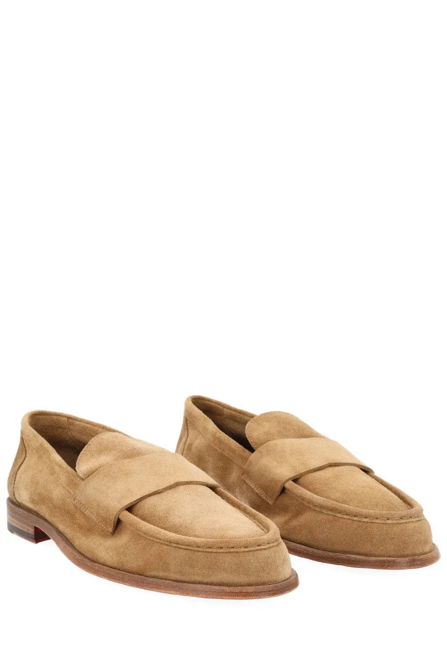 Corvari men’s loafers beige tan suede slip-on shoes with soft textured finish and classic design