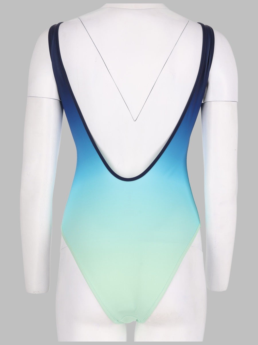 Casablanca Women's Costume Intero Con Stampa Gradient Blue