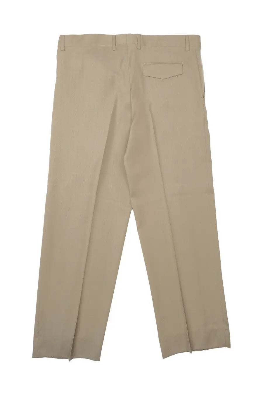 Back view of costumein men’s pantalone vincent straight-leg khaki wool trousers with classic back pocket and belt loops