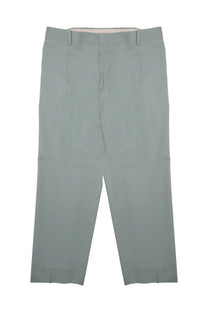 Light gray pleated tailored fit trousers with subtle texture from Costumein men’s pantalone vincent in lana green