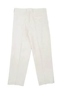 Cream-colored tailored trousers by Costumein featuring minimalist design and subtle stitching details