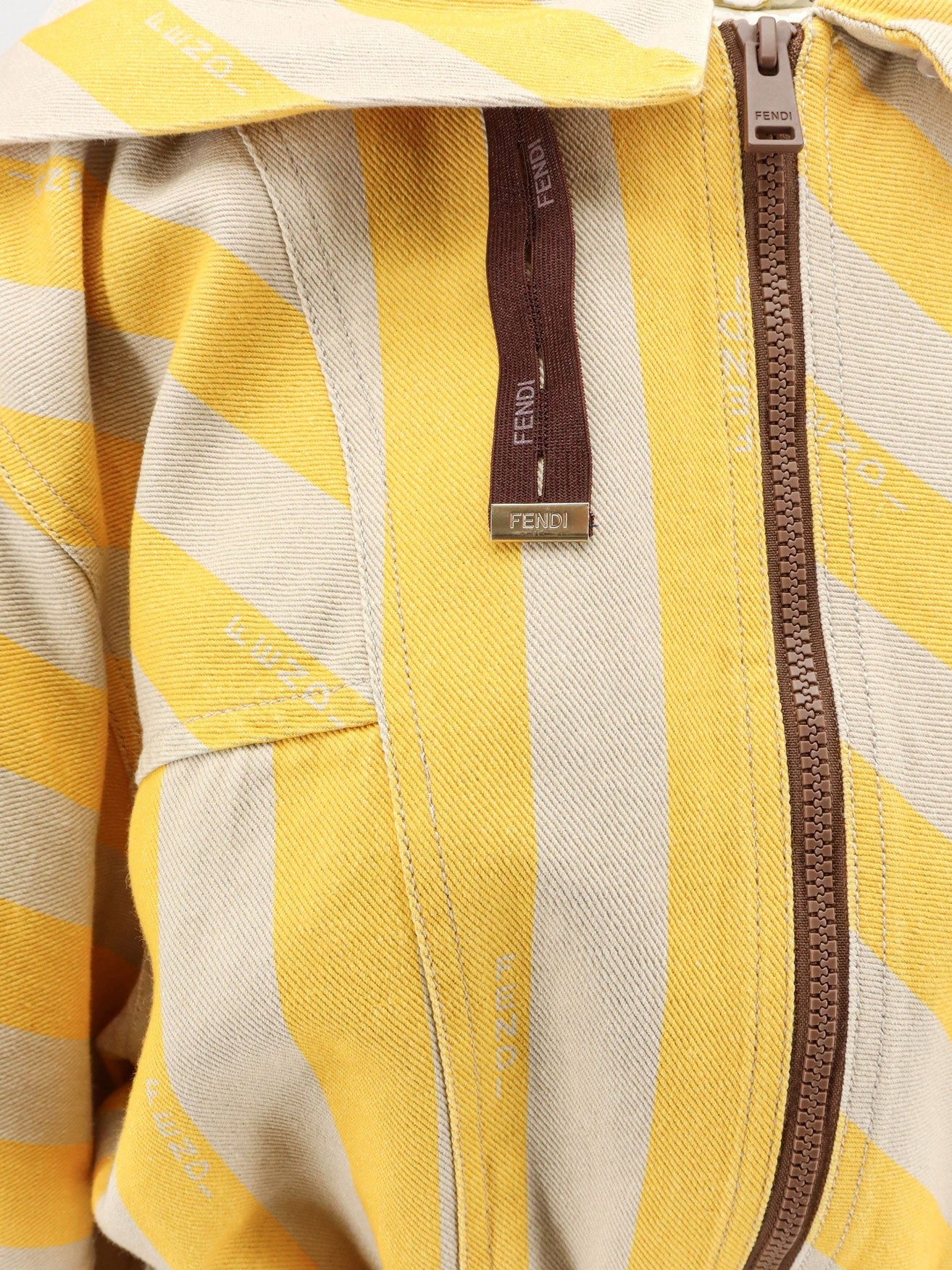 Fendi Women's Pequin Striped Jacket Yellow