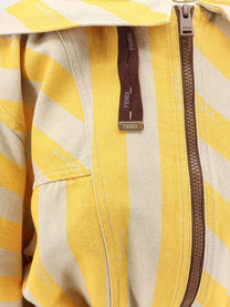 Fendi Women's Pequin Striped Jacket Yellow