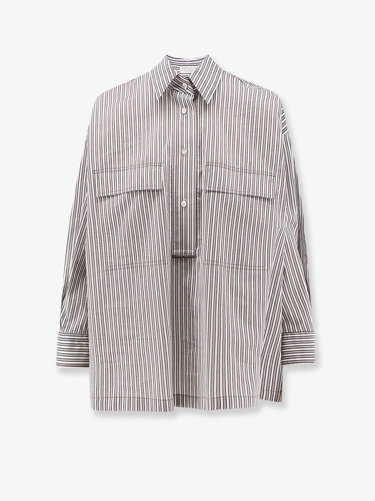Brunello Cucinelli Women's Cotton and Silk Blend Shirt White