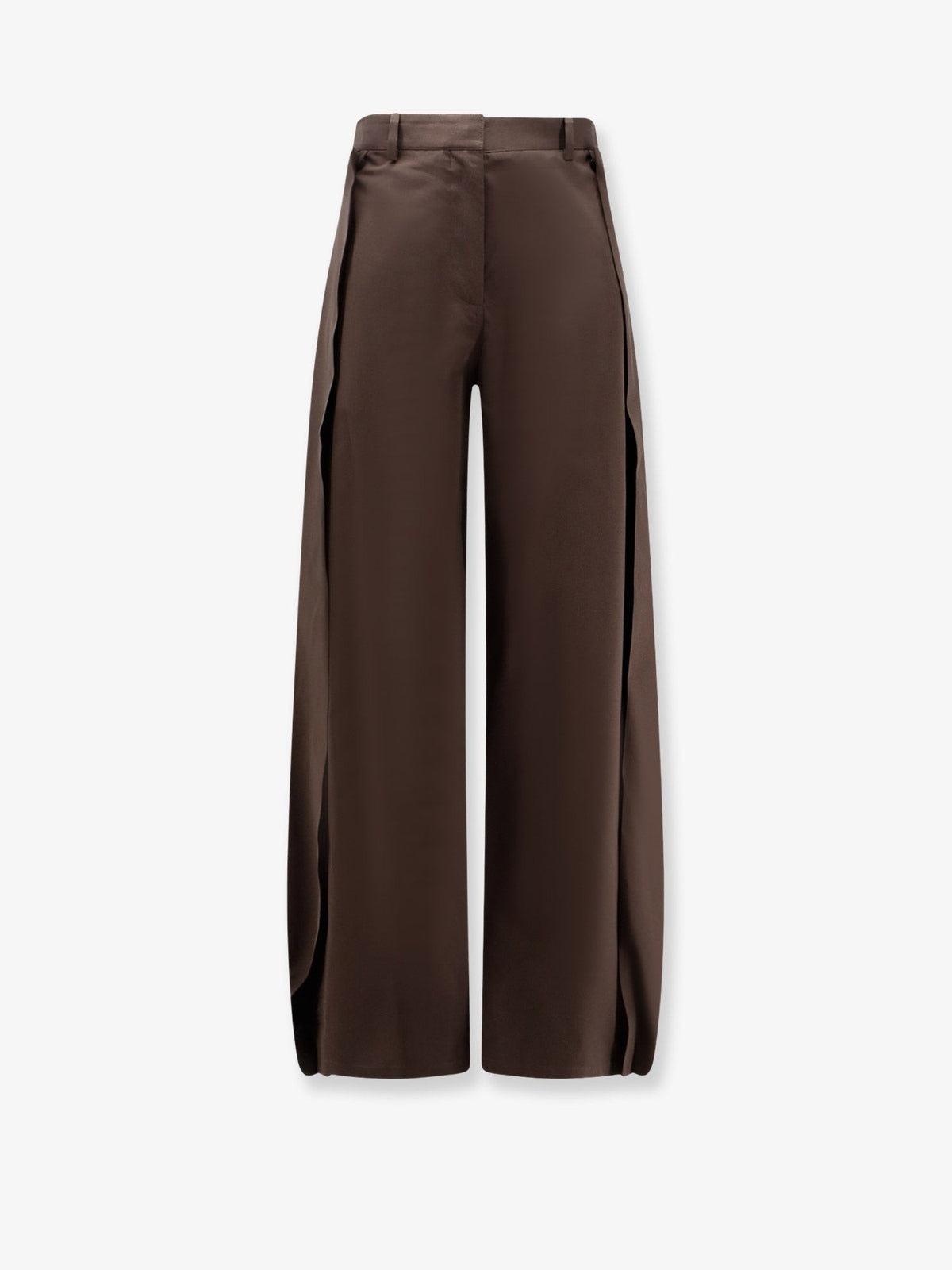 Loewe Women's Cotton and Silk Blend Trousers Brown